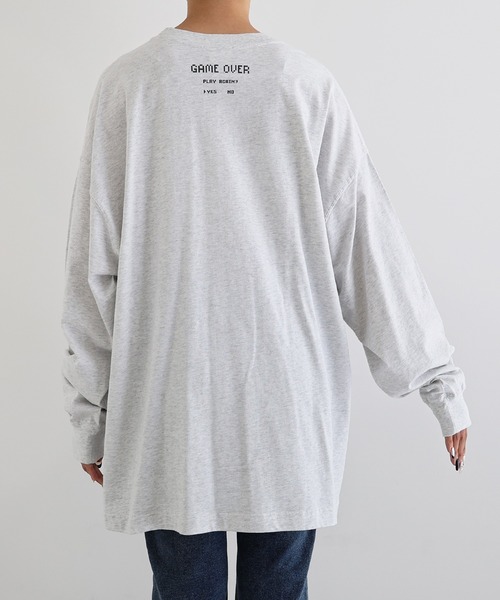 ANME(アンメ)の「ANMEピクセルロゴプリント長袖Tシャツ(Tシャツ/カットソー・レディース・オートミール/ブラック系/オフホワイト/ブラック系その他・M/L)」の10枚目の写真