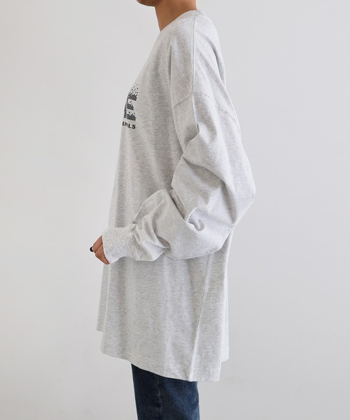 ANME(アンメ)の「ANMEピクセルロゴプリント長袖Tシャツ(Tシャツ/カットソー・レディース・オートミール/ブラック系/オフホワイト/ブラック系その他・M/L)」の9枚目の写真