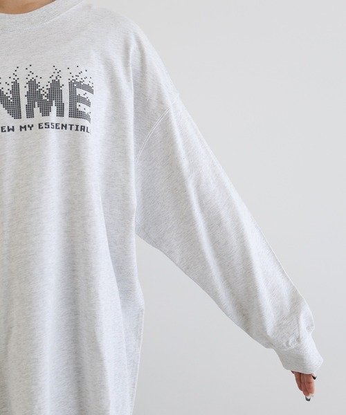ANME(アンメ)の「ANMEピクセルロゴプリント長袖Tシャツ(Tシャツ/カットソー・レディース・オートミール/ブラック系/オフホワイト/ブラック系その他・M/L)」の12枚目の写真