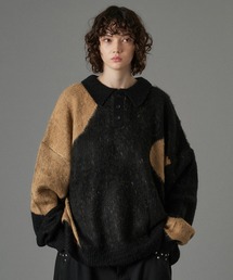 ONCILY(IVF[)MIX PATTERN SHAGGY VOLUME KNIT POLO  / VM[~bNX{[jbg|(jbg/Z[^[)