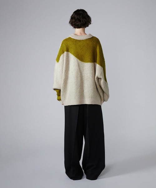 【セール】MIX PATTERN SHAGGY VOLUME KNIT POLO / シャギーミックスボリュームニットポロ（ニット/セーター）｜ONCILY（オンシェリー）