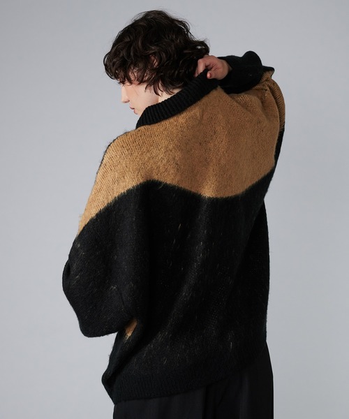 【セール】MIX PATTERN SHAGGY VOLUME KNIT POLO / シャギーミックスボリュームニットポロ（ニット/セーター）｜ONCILY（オンシェリー）