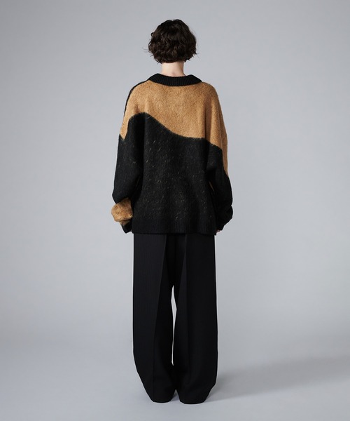 【セール】MIX PATTERN SHAGGY VOLUME KNIT POLO / シャギーミックスボリュームニットポロ（ニット/セーター）｜ONCILY（オンシェリー）