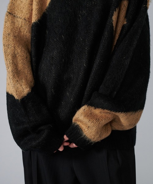 【セール】MIX PATTERN SHAGGY VOLUME KNIT POLO / シャギーミックスボリュームニットポロ（ニット/セーター）｜ONCILY（オンシェリー）