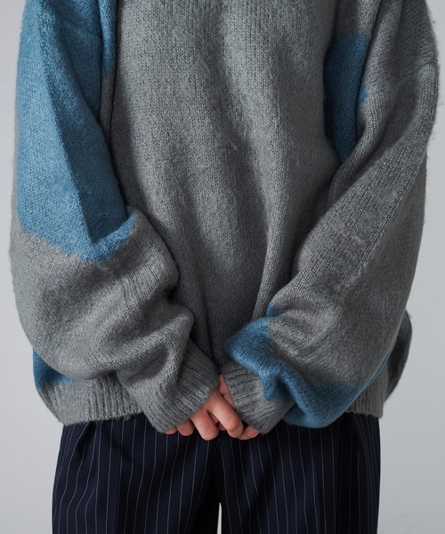 【セール】MIX PATTERN SHAGGY VOLUME KNIT POLO / シャギーミックスボリュームニットポロ（ニット/セーター）｜ONCILY（オンシェリー）