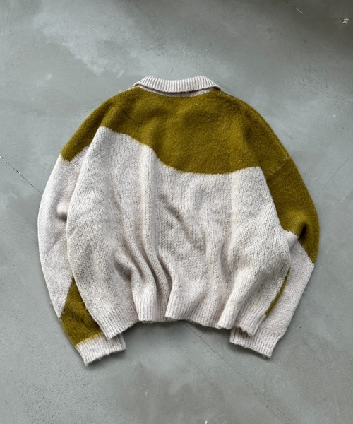 【セール】MIX PATTERN SHAGGY VOLUME KNIT POLO / シャギーミックスボリュームニットポロ（ニット/セーター）｜ONCILY（オンシェリー）