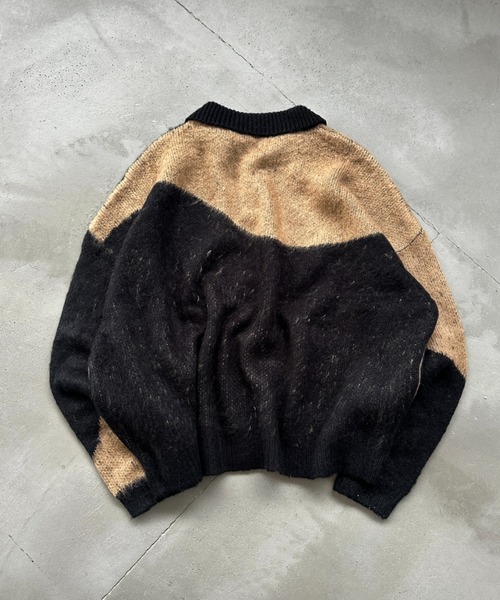 【セール】MIX PATTERN SHAGGY VOLUME KNIT POLO / シャギーミックスボリュームニットポロ（ニット/セーター）｜ONCILY（オンシェリー）