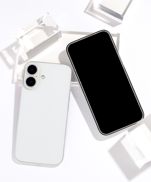 iPhone 16専用 Premium Style 全面保護ガラス ラメフレーム 画面保護