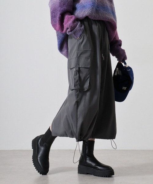 FUNALIVE（ファンアライブ）の「.works 合繊バルーンカーゴスカート（スカート・レディース・ブラック/ダークグレー/グレー・M）」の11枚目の写真