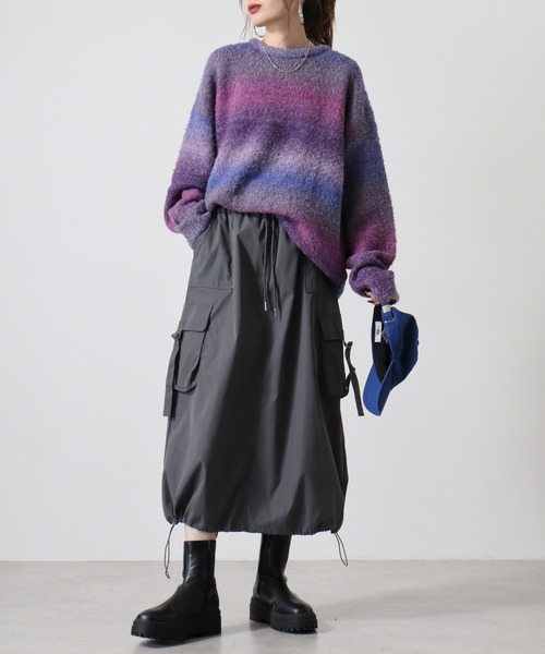 FUNALIVE（ファンアライブ）の「.works 合繊バルーンカーゴスカート（スカート・レディース・ブラック/ダークグレー/グレー・M）」の12枚目の写真