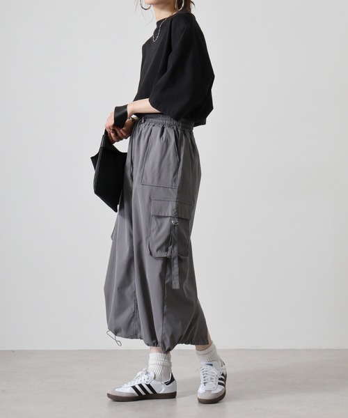 FUNALIVE（ファンアライブ）の「.works 合繊バルーンカーゴスカート（スカート・レディース・ブラック/ダークグレー/グレー・M）」の7枚目の写真