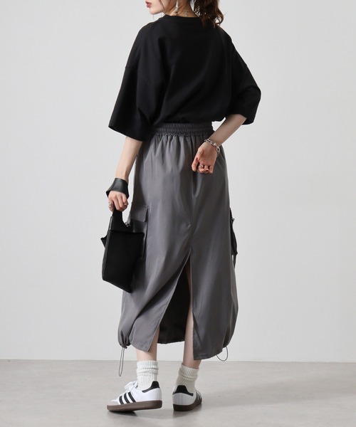 FUNALIVE（ファンアライブ）の「.works 合繊バルーンカーゴスカート（スカート・レディース・ブラック/ダークグレー/グレー・M）」の8枚目の写真