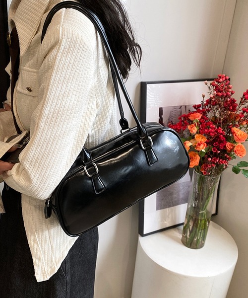 HALEY PESCA/レザー調 スクエアボストンバッグ（ボストンバッグ