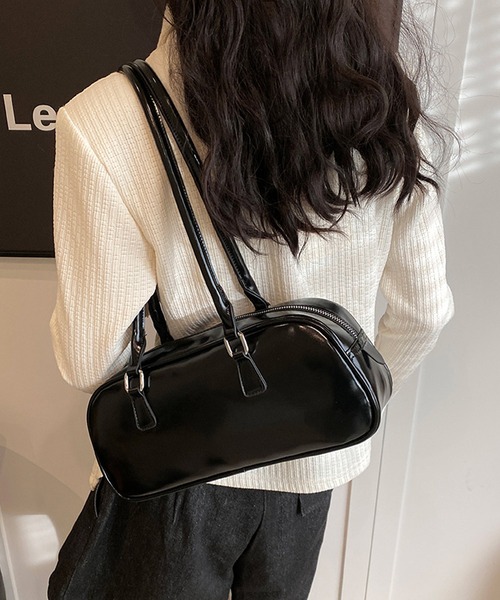 HALEY PESCA（ヘーリーペスカ）の「HALEY PESCA/レザー調　スクエアボストンバッグ（ボストンバッグ・レディース・レッド/ピンク/ブラウン/ホワイト/ブラック・FREE）」の7枚目の写真