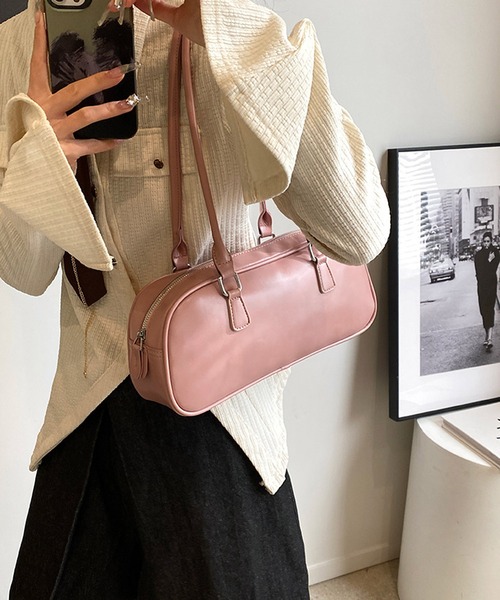 HALEY PESCA（ヘーリーペスカ）の「HALEY PESCA/レザー調　スクエアボストンバッグ（ボストンバッグ・レディース・レッド/ピンク/ブラウン/ホワイト/ブラック・FREE）」の9枚目の写真