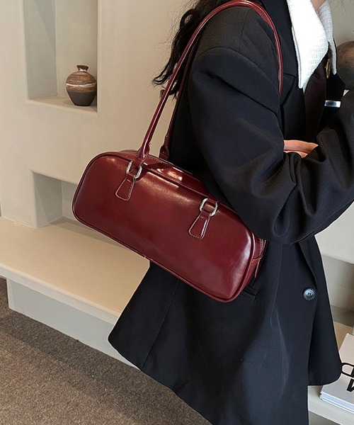 HALEY PESCA/レザー調 スクエアボストンバッグ（ボストンバッグ