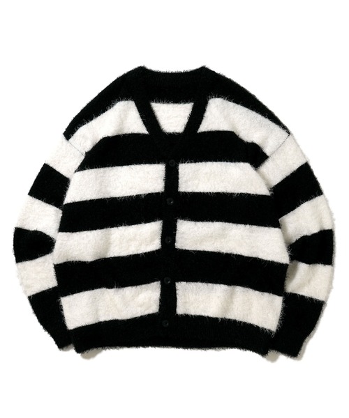 Soupy Soupy(スーピースーピー)の「【Soupy Soupy】mohair like shaggy knit cardigan/モヘアライク シャギーニット カーディガン(カーディガン/ボレロ・メンズ・ホワイト/レッド/ブラック・L/M)」の1枚目の写真