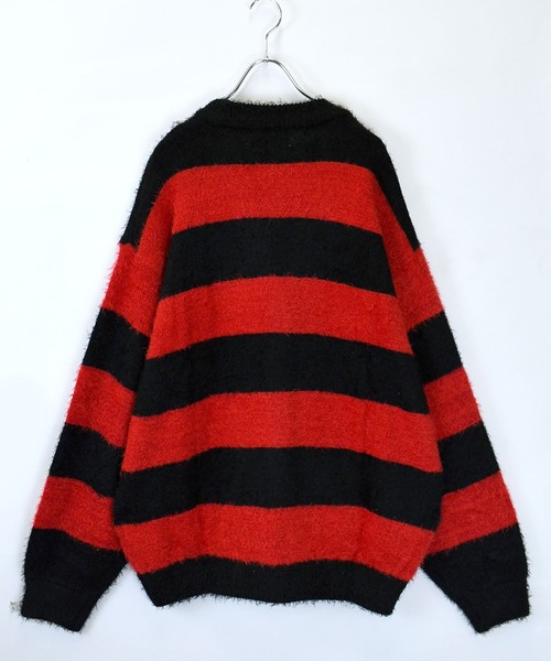 Soupy Soupy(スーピースーピー)の「【Soupy Soupy】mohair like shaggy knit cardigan/モヘアライク シャギーニット カーディガン(カーディガン/ボレロ・メンズ・ホワイト/レッド/ブラック・L/M)」の7枚目の写真