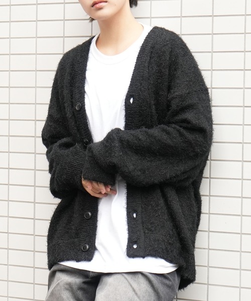Soupy Soupy(スーピースーピー)の「【Soupy Soupy】mohair like shaggy knit cardigan/モヘアライク シャギーニット カーディガン(カーディガン/ボレロ・メンズ・ホワイト/レッド/ブラック・L/M)」の15枚目の写真