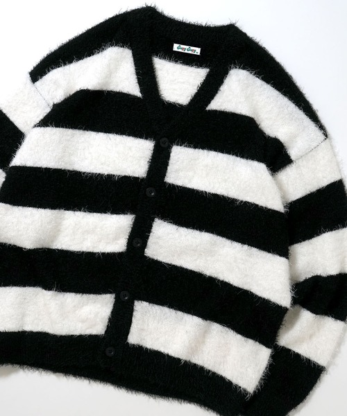 Soupy Soupy(スーピースーピー)の「【Soupy Soupy】mohair like shaggy knit cardigan/モヘアライク シャギーニット カーディガン(カーディガン/ボレロ・メンズ・ホワイト/レッド/ブラック・L/M)」の4枚目の写真