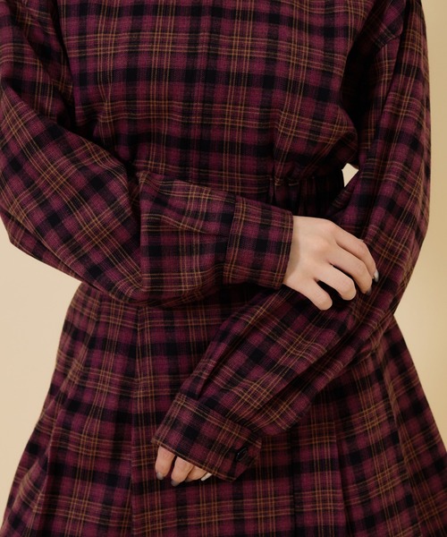 REDYAZEL(レディアゼル)の「【セットアップ可能】フロントジップチェックショートブルゾン(ブルゾン・レディース・ブラウン/ピンク/グレー・MEDIUM/SMALL)」の21枚目の写真