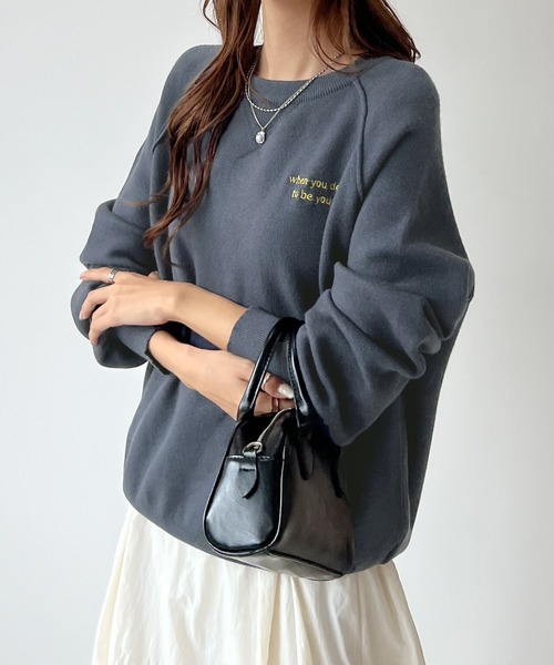 極美品 Black＆White 刺繍 フラッグデザイン ニット kutir セーター ニット FLAG SPRAY DESIGN KNIT/フラッグ