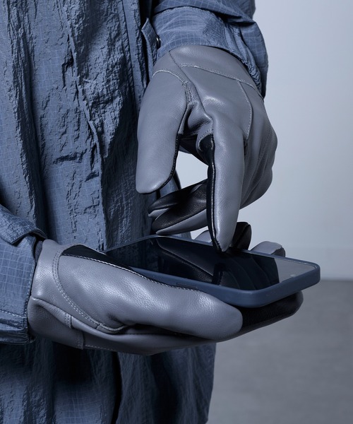 セール】【SETUP7】スマホ対応レザー ハギ配色PWSカフス 裏ボア メンズ