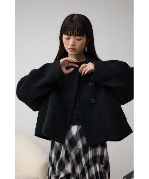 セール】コクーンスリーブショートコート（ステンカラーコート）｜AZUL