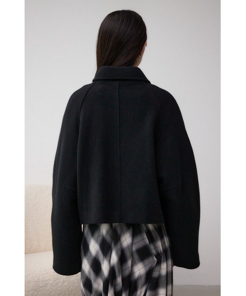 AZUL by moussy(アズールバイマウジー)の「コクーンスリーブショートコート(ステンカラーコート・レディース・杢グレー/ブラック/ライトベージュ・FREE)」の9枚目の写真