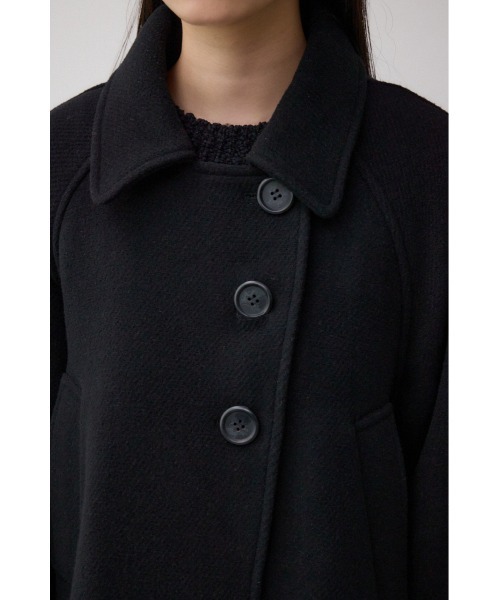 AZUL by moussy(アズールバイマウジー)の「コクーンスリーブショートコート(ステンカラーコート・レディース・杢グレー/ブラック/ライトベージュ・FREE)」の10枚目の写真