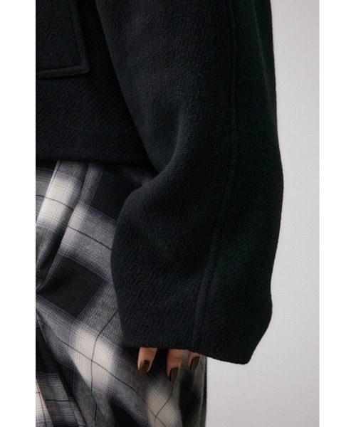 AZUL by moussy(アズールバイマウジー)の「コクーンスリーブショートコート(ステンカラーコート・レディース・杢グレー/ブラック/ライトベージュ・FREE)」の12枚目の写真