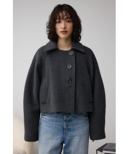 セール】コクーンスリーブショートコート（ステンカラーコート）｜AZUL