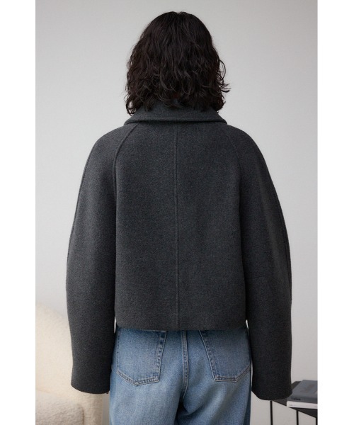 AZUL by moussy(アズールバイマウジー)の「コクーンスリーブショートコート(ステンカラーコート・レディース・杢グレー/ブラック/ライトベージュ・FREE)」の21枚目の写真