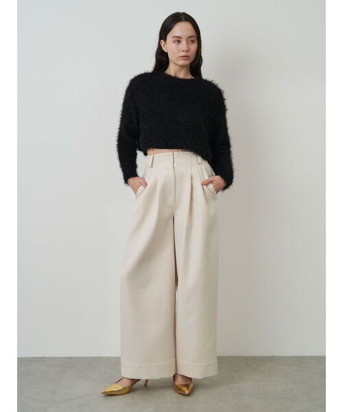 ELENDEEK(エレンディーク)の「タックワイドレッグパンツ(その他パンツ・レディース・ブラック/オフホワイト/ベージュ・01/02)」の13枚目の写真