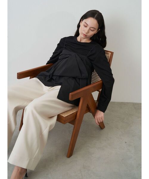 ELENDEEK(エレンディーク)の「タックワイドレッグパンツ(その他パンツ・レディース・ブラック/オフホワイト/ベージュ・01/02)」の17枚目の写真