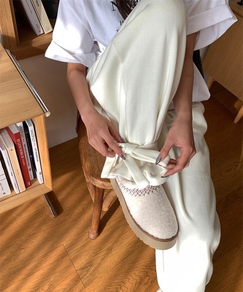 LYEON（リヨン）の「裾リボンスウェットパンツ（スウェットパンツ・レディース・ブラック/グレー/クリーム/ピンク・FREE）」の10枚目の写真