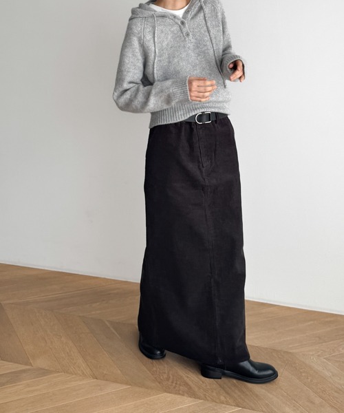 CANAL JEAN（キャナルジーン）の「RED CHOP WORKS　コーデュロイロングスカート（スカート・レディース・ベージュ/チャコールグレー・34/36/38）」の6枚目の写真