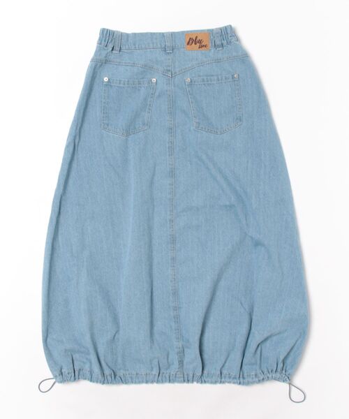 INTERPLANET（インタープラネット）の「ドロストコクーンデニムスカート（デニムスカート・レディース・ブルー/サックスブルー・FREE）」の3枚目の写真