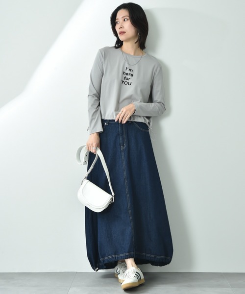 INTERPLANET（インタープラネット）の「ドロストコクーンデニムスカート（デニムスカート・レディース・ブルー/サックスブルー・FREE）」の13枚目の写真