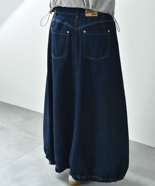INTERPLANET（インタープラネット）の「ドロストコクーンデニムスカート（デニムスカート・レディース・ブルー/サックスブルー・FREE）」の22枚目の写真
