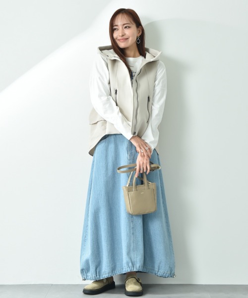 INTERPLANET（インタープラネット）の「ドロストコクーンデニムスカート（デニムスカート・レディース・ブルー/サックスブルー・FREE）」の12枚目の写真