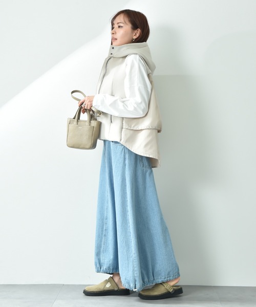 INTERPLANET（インタープラネット）の「ドロストコクーンデニムスカート（デニムスカート・レディース・ブルー/サックスブルー・FREE）」の11枚目の写真