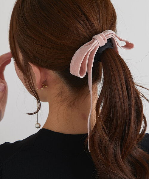 新色追加！・お上品リボン】ベルベットヘアゴム（その他ヘア