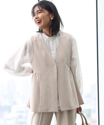 【汚れ＆シワが付きにくい/セレモニー/通勤】ダブルクロスジレ/洗濯機OK