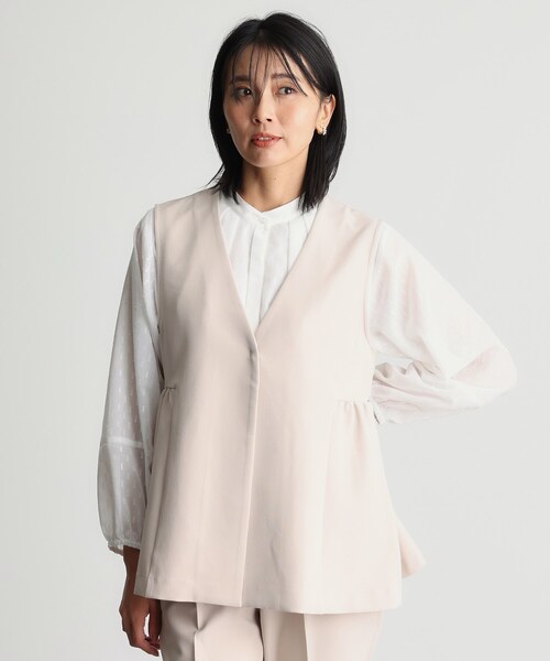 THE SHOP TK （ザ ショップ ティーケー ）の「【汚れ＆シワが付きにくい/セレモニー/通勤】ダブルクロスジレ/洗濯機OK（ベスト・レディース・ベージュ/ネイビー/ブラック・13/12）」の14枚目の写真