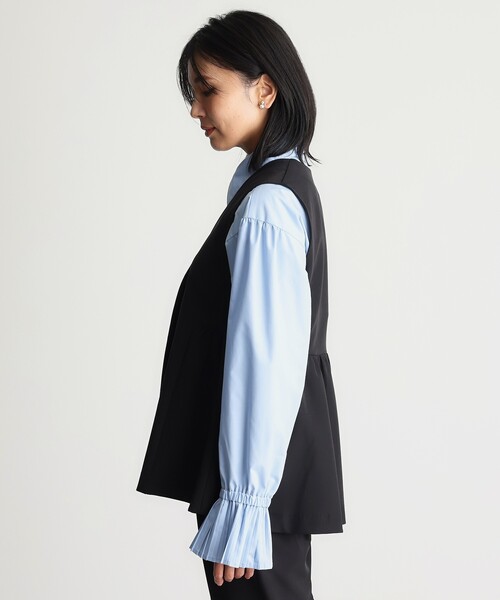 THE SHOP TK （ザ ショップ ティーケー ）の「【汚れ＆シワが付きにくい/セレモニー/通勤】ダブルクロスジレ/洗濯機OK（ベスト・レディース・ベージュ/ネイビー/ブラック・13/12）」の17枚目の写真