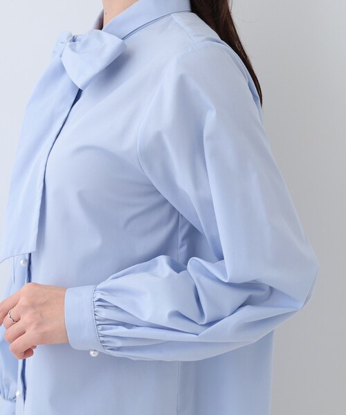 DRESKIP（ドレスキップ）の「【S-LL】お顔回りを華やかに リボンタイブラウス（シャツ/ブラウス・レディース・ライトグレー/ライトブルー/オフホワイト・04/03/02/01）」の22枚目の写真