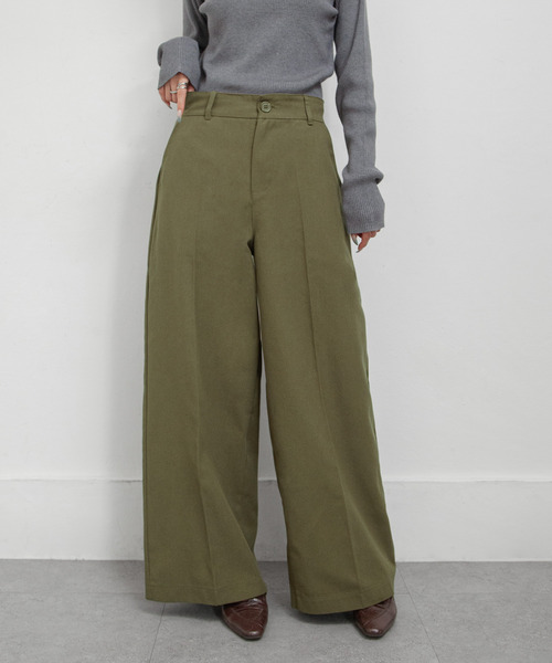 Chillfar(チルファー)の「ワイドチノパンツ(チノパンツ・レディース・ベージュ/ネイビー/ブラック/カーキ/アイボリー・LARGE/MEDIUM)」の9枚目の写真