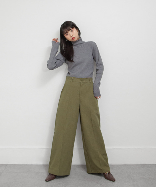 Chillfar(チルファー)の「ワイドチノパンツ(チノパンツ・レディース・ベージュ/ネイビー/ブラック/カーキ/アイボリー・LARGE/MEDIUM)」の10枚目の写真