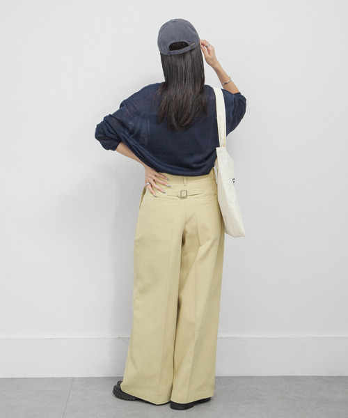 Chillfar(チルファー)の「ワイドチノパンツ(チノパンツ・レディース・ベージュ/ネイビー/ブラック/カーキ/アイボリー・LARGE/MEDIUM)」の20枚目の写真